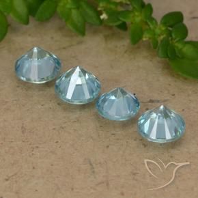 Gemme di Zircone Azzurro naturale da 2.13 ct, Rotondo, VS