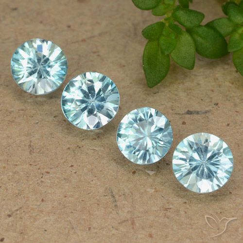 1.99ctw Naturale Azzurro Zircone, Rotondo, VVS