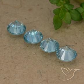 Gemme di Zircone Azzurro naturale da 1.99 ct, Rotondo, VVS