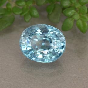 Zircone naturale blu da 2,18 ct, taglio ovale, VVS