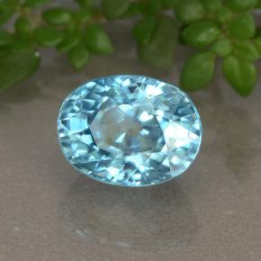 Zircone naturale blu da 2,81 ct, taglio ovale, VVS