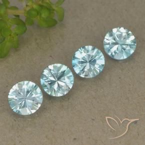 Gemme di Zircone Bambina blu naturale da 2.06 ct, Rotondo, VVS