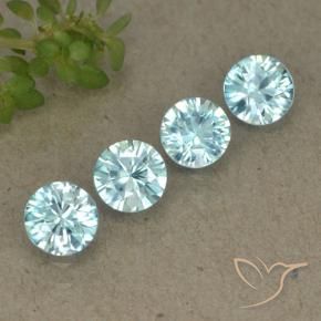 Gemme di Zircone Azzurro Maya chiaro naturale da 2.01 ct, Rotondo, VVS-VS