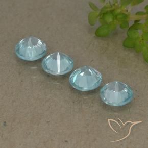 Gemme di Zircone Azzurro Maya chiaro naturale da 2.01 ct, Rotondo, VVS-VS