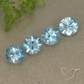 Gemme di Zircone Intenso Baby Blue naturale da 1.94 ct, Rotondo, VVS