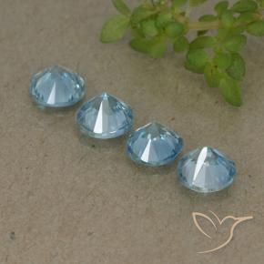 Gemme di Zircone Intenso Baby Blue naturale da 1.94 ct, Rotondo, VVS