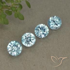 Gemme di Zircone Azzurro naturale da 2.03 ct, Rotondo, VVS