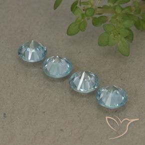 Gemme di Zircone Azzurro naturale da 2.03 ct, Rotondo, VVS