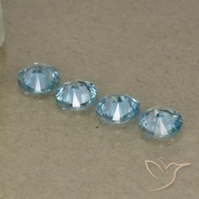 Gemme di Zircone Blu naturale da 1.70 ct, Rotondo, VVS-VS