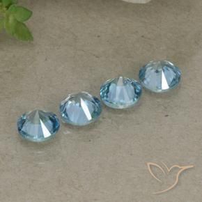 Gemme di Zircone Bambina blu naturale da 2.08 ct, Rotondo, VVS-VS