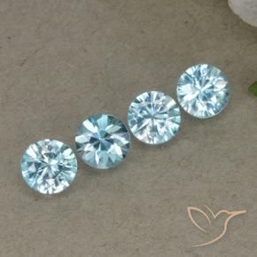 Gemme di Zircone Bambina blu naturale da 2.03 ct, Rotondo, VVS-VS