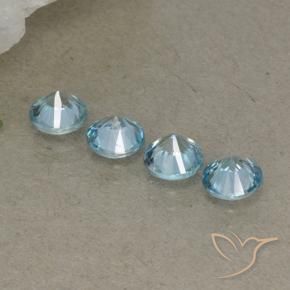 Gemme di Zircone Bambina blu naturale da 2.03 ct, Rotondo, VVS-VS