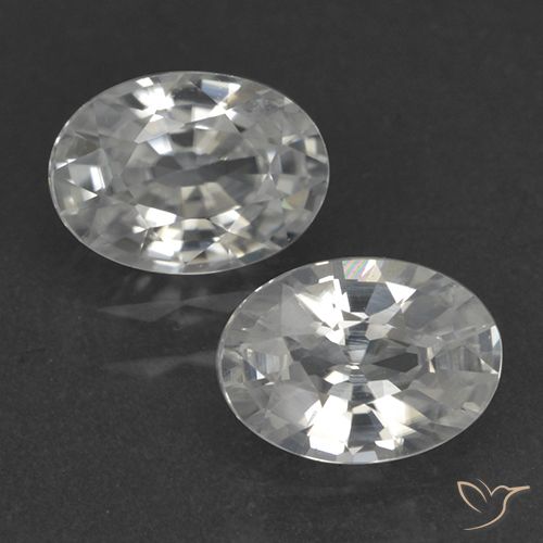 2.34ctw Naturale Bianco trasparente Zircone, Ovale, VVS-VS