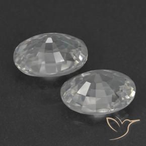 Gemme di Zircone Bianco trasparente naturale da 2.34 ct, Ovale, VVS-VS
