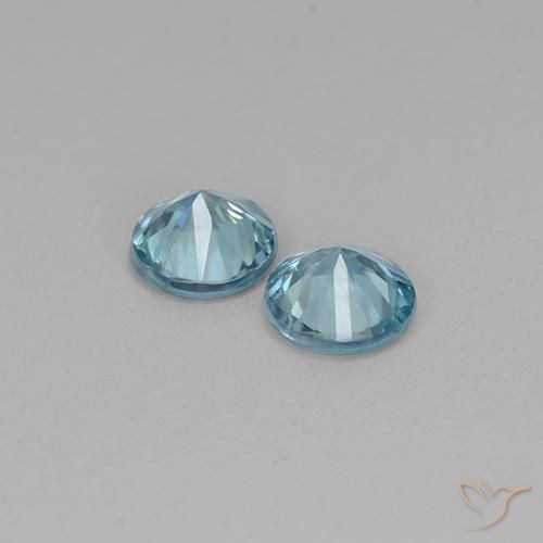Gemme di Zircone Azzurro naturale da 1.00 ct, Rotondo, VVS-VS