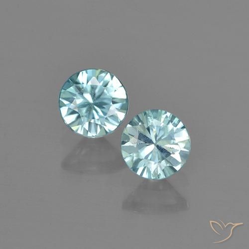 1.02ctw Naturale Azzurro acqua chiaro Zircone, Rotondo, VS