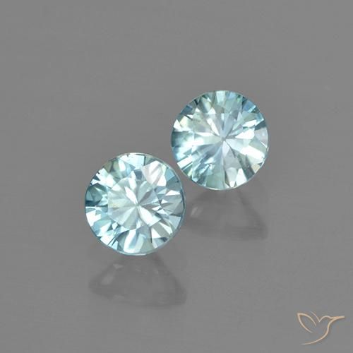 Gemme di Zircone Azzurro acqua chiaro naturale da 1.02 ct, Rotondo, VS
