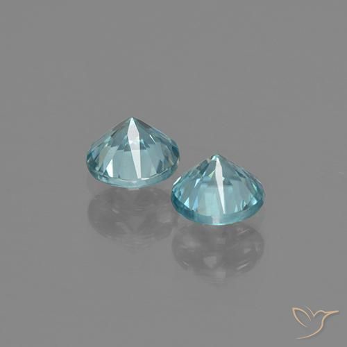 Gemme di Zircone Azzurro acqua chiaro naturale da 1.02 ct, Rotondo, VS