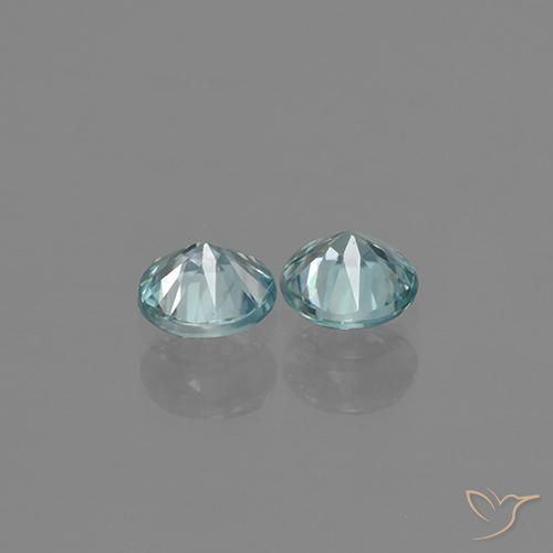 Gemme di Zircone Azzurro acqua chiaro naturale da 0.89 ct, Rotondo, VVS-VS