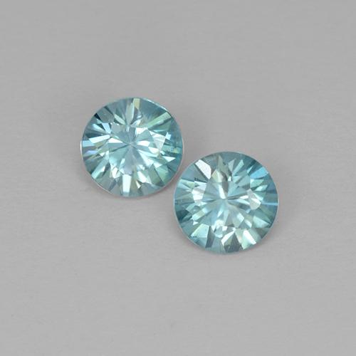 Zircone naturale blu da 0,98 ct, taglio rotondo, VVS-VS