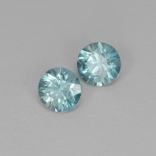 Zircone naturale blu da 0,98 ct, taglio rotondo, VVS-VS
