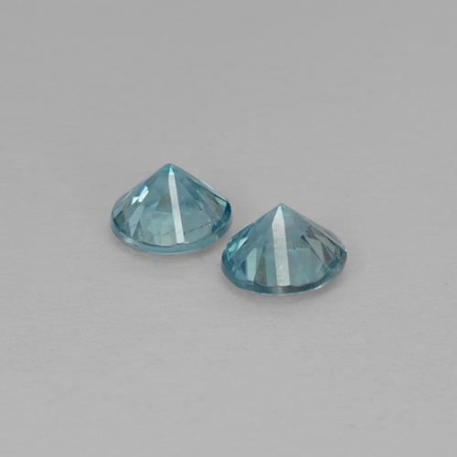 Zircone naturale blu da 0,98 ct, taglio rotondo, VVS-VS