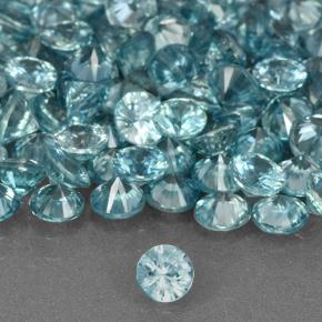 Gemme di Zircone Blu naturale da 1.52 ct, Taglio rotondo, VVS-VS