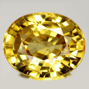 Zircone naturale giallo da 1,92 ct, taglio ovale, IF