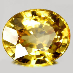 Zircone naturale giallo da 1,92 ct, taglio ovale, IF