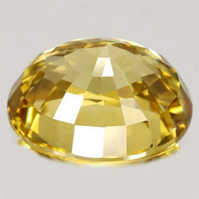 Zircone naturale giallo da 1,92 ct, taglio ovale, IF
