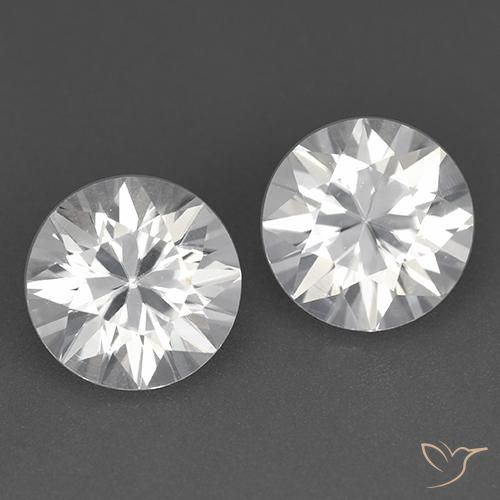 Zircone naturale bianco da 3,70 ct, taglio rotondo, VVS