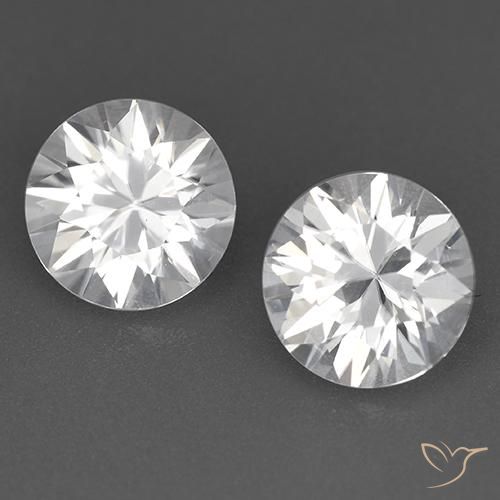 Zircone naturale bianco da 3,70 ct, taglio rotondo, VVS