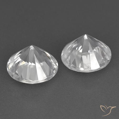 Zircone naturale bianco da 3,70 ct, taglio rotondo, VVS