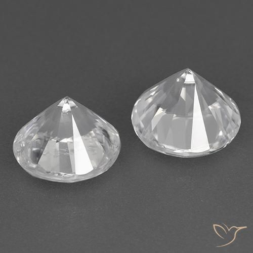 Gemme di Zircone Bianco naturale da 4.08 ct, Rotondo, VVS