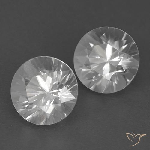Gemme di Zircone Bianco naturale da 3.96 ct, Rotondo, VVS