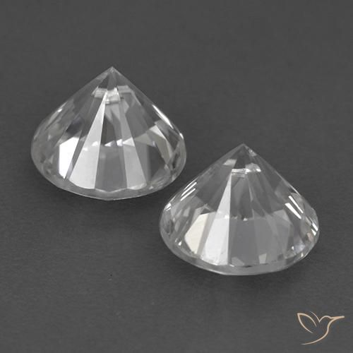 Gemme di Zircone Bianco naturale da 3.96 ct, Rotondo, VVS