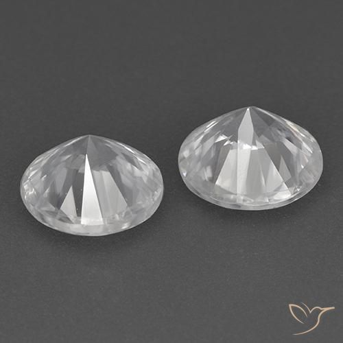 Gemme di zircone bianco naturale da 3,39 ct, taglio rotondo, VVS