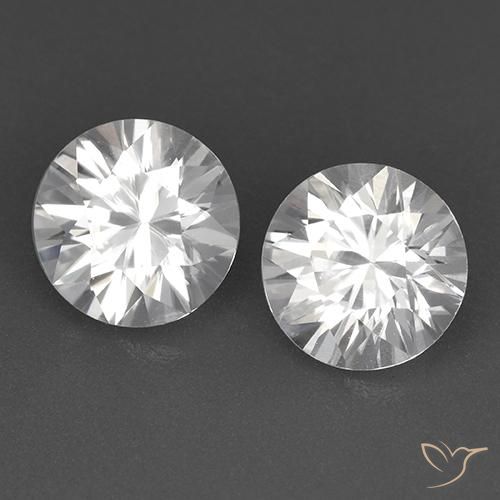 Gemme di Zircone Bianco naturale da 3.38 ct, Rotondo, VVS