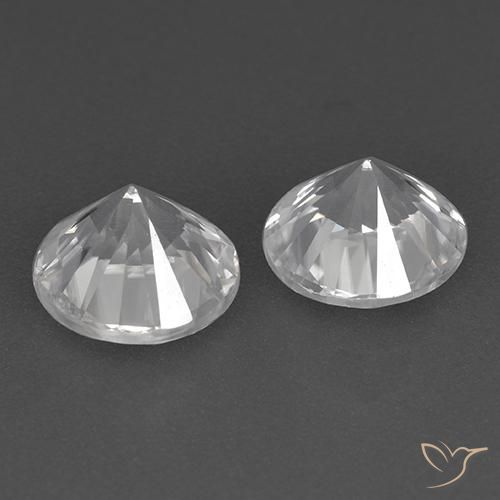 Gemme di Zircone Bianco naturale da 3.38 ct, Rotondo, VVS