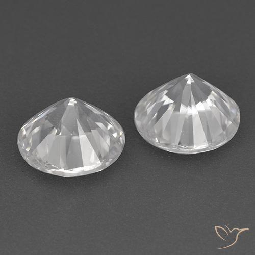 Gemme di Zircone Bianco naturale da 3.55 ct, Rotondo, VVS