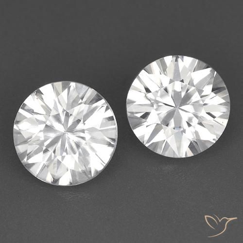 3.54ctw Naturale Bianco Zircone, Rotondo, VVS
