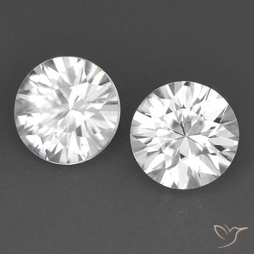 Gemme di Zircone Bianco naturale da 3.54 ct, Rotondo, VVS