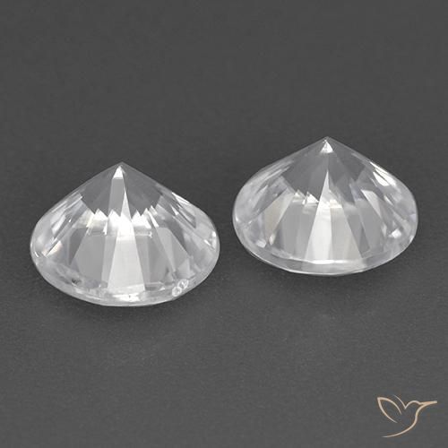 Gemme di Zircone Bianco naturale da 3.54 ct, Rotondo, VVS