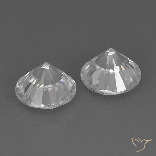 Gemme di Zircone Bianco naturale da 3.58 ct, Rotondo, VVS