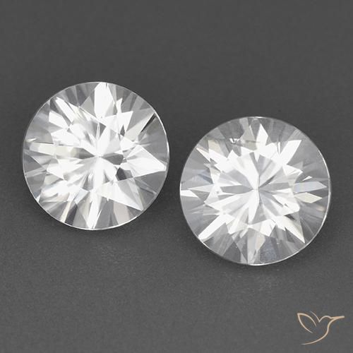 Gemme di Zircone Bianco naturale da 3.46 ct, Rotondo, VVS