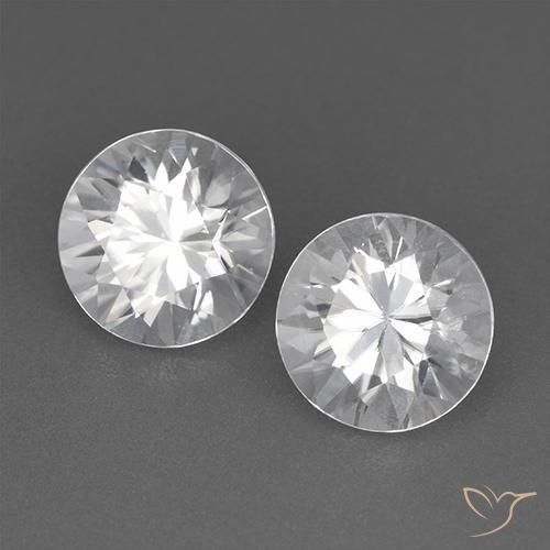 Gemme di Zircone Bianco naturale da 3.70 ct, Rotondo, VVS