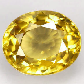 Zircone naturale giallo da 1,96 ct, taglio ovale, VVS