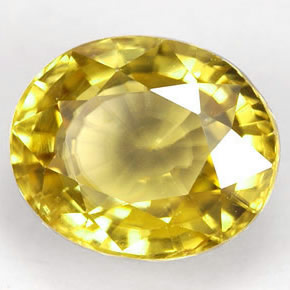 Zircone naturale giallo da 1,96 ct, taglio ovale, VVS