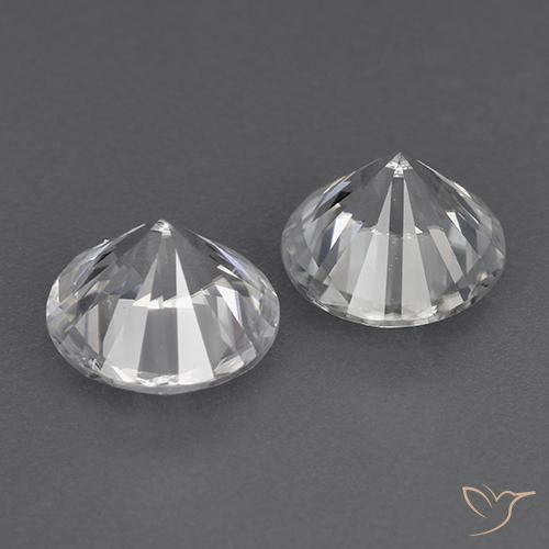 Gemme di Zircone Bianco naturale da 3.65 ct, Rotondo, VVS