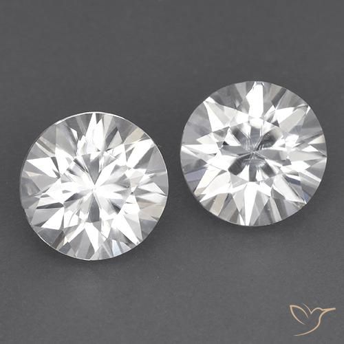 3.56ctw Naturale Bianco Zircone, Rotondo, VVS